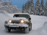 Snow Jeep Mountain Driving