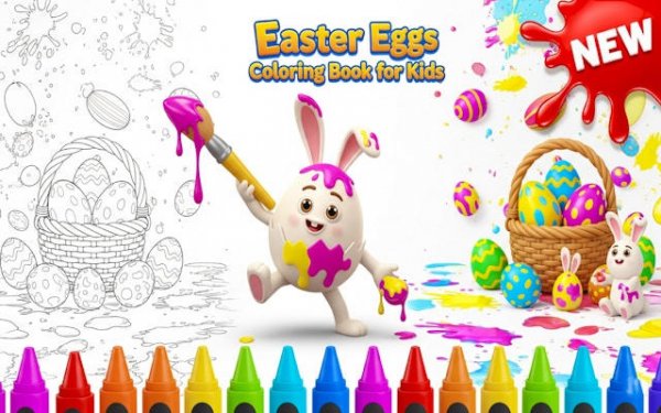 Easter Eggs Coloring Book: Free Kids Game
