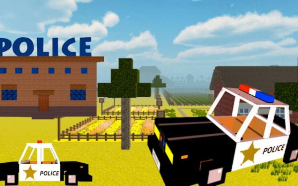 Police Craft Block Car Race: 3D Police Car Driving Game Online